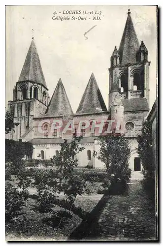 Cartes postales Loches Collegiale St Ours