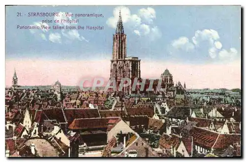 Cartes postales Strasbourg vue panoramique prise de l'Hospital