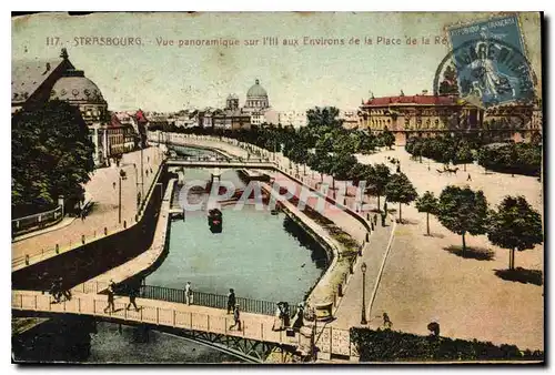 Cartes postales Strasbourg vue Panoramique sur l'Ill aux environs de la Place