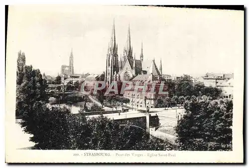 Cartes postales Strasbourg Pont des Varges Eglise Saint Paul