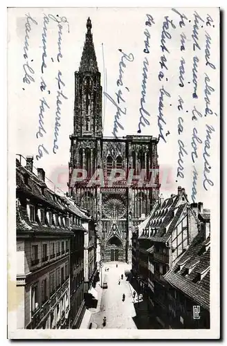 Cartes postales Strasbourg La Cathedrale et la rue Merciere