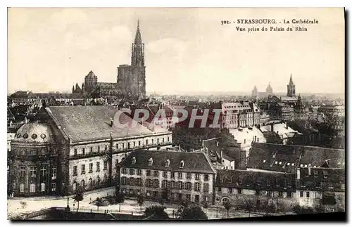 Cartes postales Strasbourg la Cathedrale vur prise du palais du Rhin