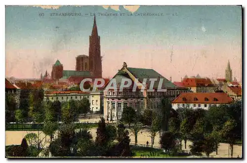 Cartes postales Strasbourg le Theatre et la Cathedrale