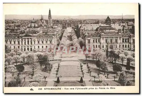 Cartes postales Strasbourg vue vers l'universite prise du Palais du Rhin