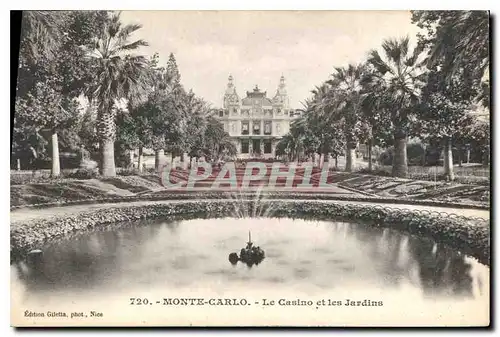 Cartes postales Monte Carlo Le Casino et les Jardins