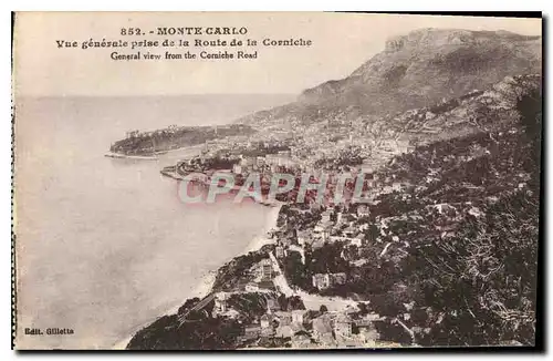 Cartes postales Monte Carlo Vue Generale prise de la Route de la Corniche