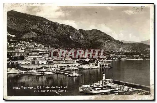 Cartes postales Monaco L'Entree du Port et vue sur Monte Carlo