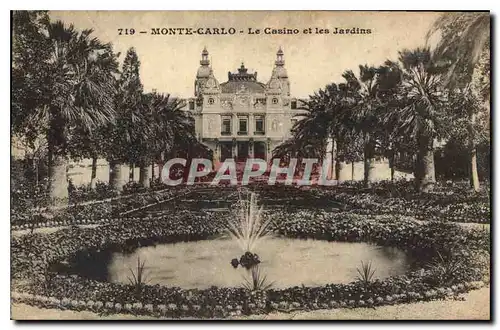 Cartes postales Monte Carlo Le Casino et les Jardins