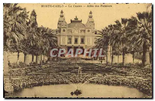 Cartes postales Monte Carlo Le Casino Allee des Palmiers