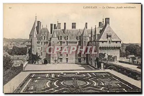 Cartes postales Langeais Le Chateau facade meridionale