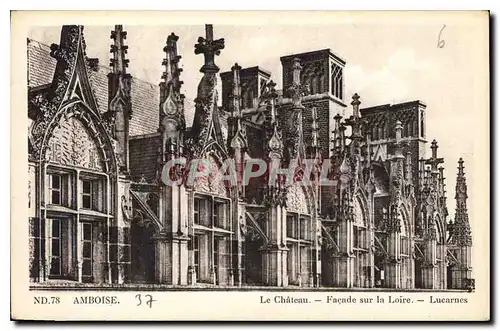 Cartes postales Tours Le Chateau Facade Sur La Loire