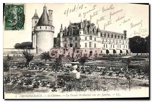 Ansichtskarte AK Chenonceaux  Le Chateau La Facade Occidentale vue des Jardins