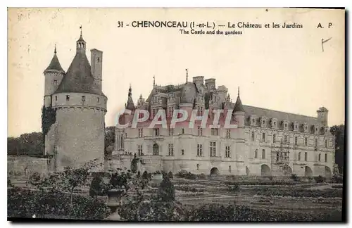 Ansichtskarte AK Chenonceaux Le Chateau et les Jardins