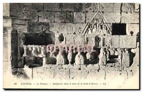 Ansichtskarte AK Loches le Donjon Sculptures dans le mur de la Salle d'Annes