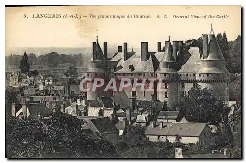 Cartes postales Langeais vue panoramique du chateau