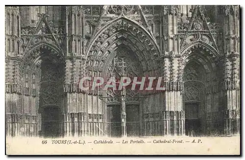 Ansichtskarte AK Tours Cathedrale Les Portails