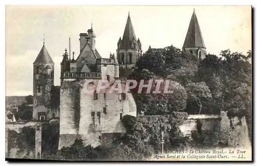 Ansichtskarte AK Loches Le Chateau Royal La Tour Agnes Sorel et la collegiale Saint Ours