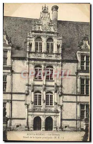 Ansichtskarte AK Azay Le Rideau Le Chateau Detail de la Facade principale