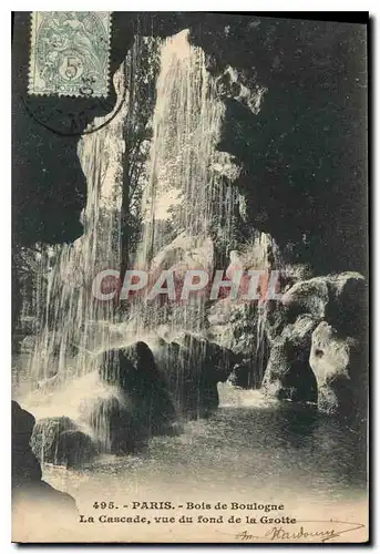 Ansichtskarte AK Paris de Bois de Boulogne La Cascade vue du fond de la Grotte