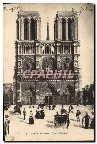 Cartes postales Paris Notre Dame Facade