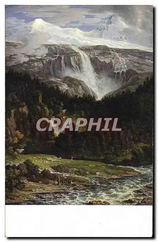 Cartes postales Museum der bildenden Kunste zu Leipzig J A Koch Der Schmadri Wasserfall