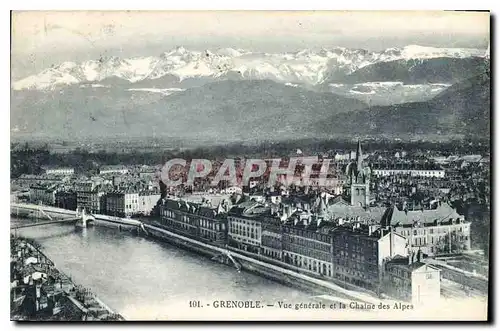 Ansichtskarte AK Grenoble vue generale et la Chaine des Alpes