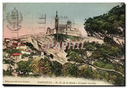 Cartes postales Marseille N D de la Garde a travers les Pins