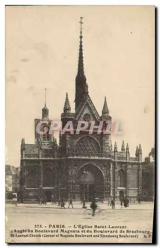 Ansichtskarte AK Paris l'Eglise Saint Laurent Angle du Boulevard Magenta et du Boulevard de Strasbourg