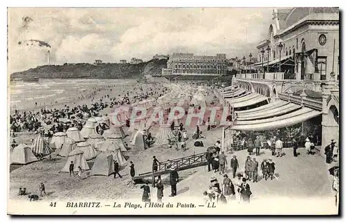 Cartes postales Biarritz la Plage l'Hotel du Palais