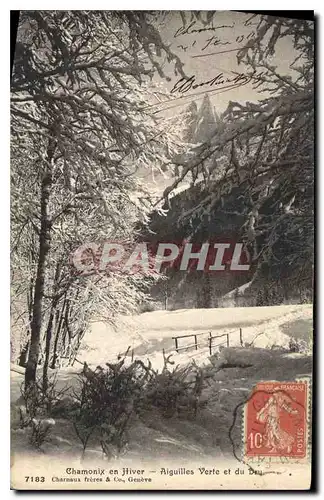 Cartes postales Chamonix en Hiver Aiguilles Verte et du