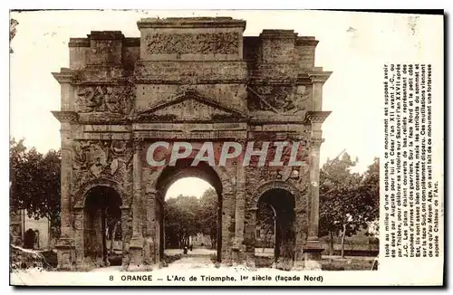 Cartes postales Orange l'Arc de Triomphe 1er siecle Facade Nord