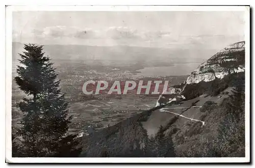 Cartes postales Le Saleve Route de la Croisette et vue sur Geneve