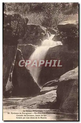 Ansichtskarte AK La Creuse Pittoresque environs de Bourganeuf St Martin Chateau Cascade des Jarreaux formee par u