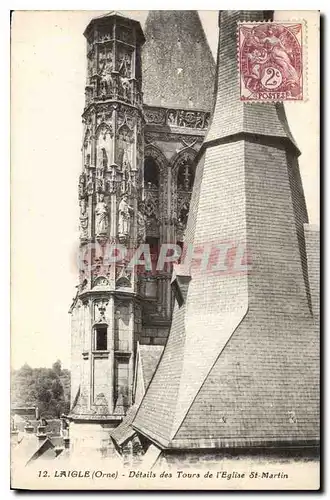 Ansichtskarte AK Laigle Orne details des Tours de l'Eglise St Martin