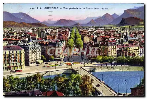 Cartes postales Grenoble vue generale et Cours Jean Jaures