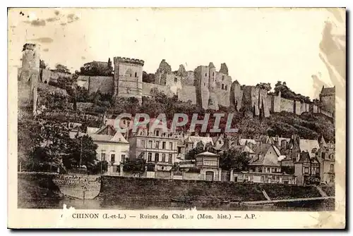 Cartes postales Chinon I et L Ruines du Chateau Mon hist