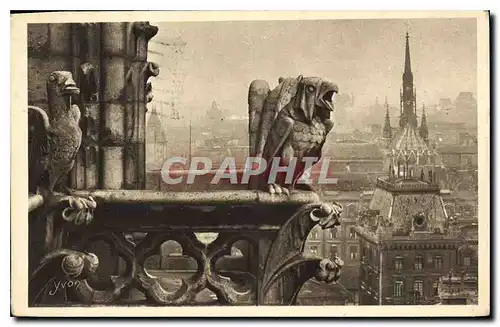 Ansichtskarte AK Paris en Flanant Notre Dame de Paris Detail de la Facade Nord a droite la Saint Chapelle