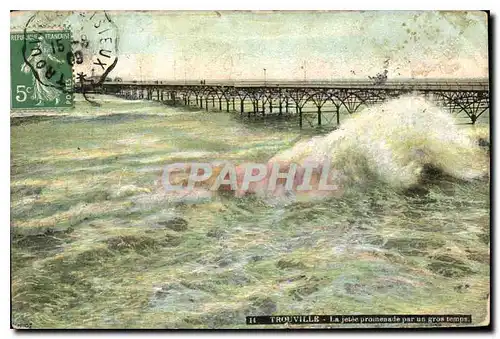 Ansichtskarte AK Trouville la Jetee promenade par un gros temps