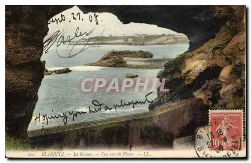 Cartes postales Biarritz le Rocher vue vers le Phare