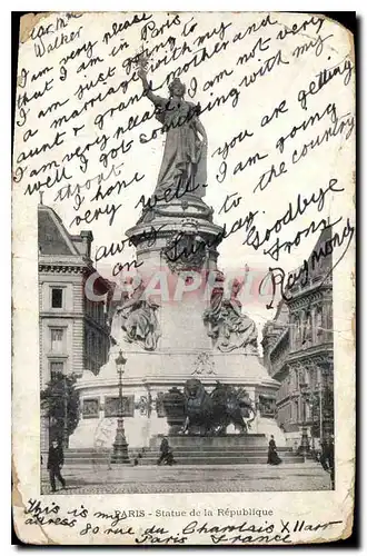 Cartes postales Paris Statue de la Republique