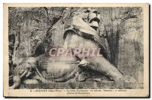 Cartes postales Belfort Haut Rhin le Lion Oeuvre de Baethold