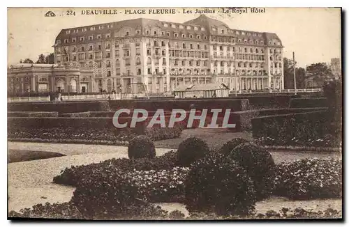 Cartes postales Deauville Plage Fleurie les Jardins le Royal Hotel