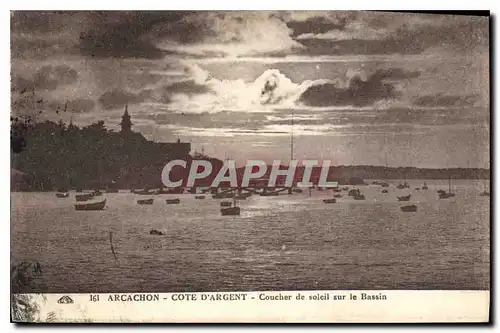 Cartes postales Arcachon Cote d'Argent Coucher de Soleil sur le Bassin