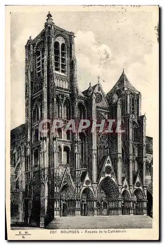 Cartes postales Bourges Facade de la Cathedrale