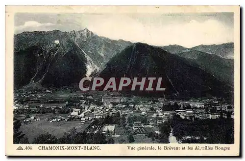 Cartes postales Chamonix Mont Blanc vue generale le Brevent et les Aiguilles Rouges