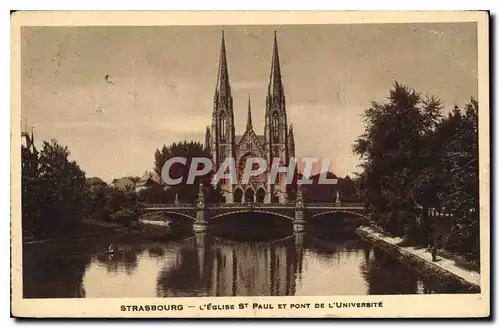 Cartes postales Strasbourg l'Eglise St Paul et Pont de l'universite