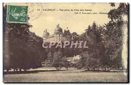 Cartes postales Valencay vue prise du Parc aux Daims