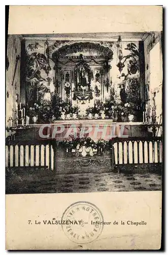 Cartes postales La Valsuzenay Interieur de la Chapelle