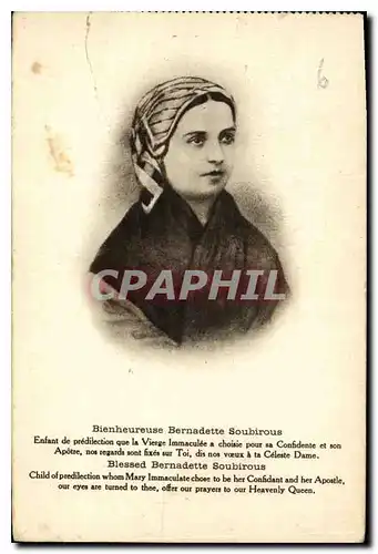 Ansichtskarte AK Bienheureuse Bernadette Soubirous Enfant de predilection que la Vierge Immaculee a choisie pour