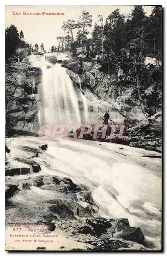 Ansichtskarte AK Les Hautes Pyrenees Cauterets Ensemble de la Cascade du Pont d'Espagne